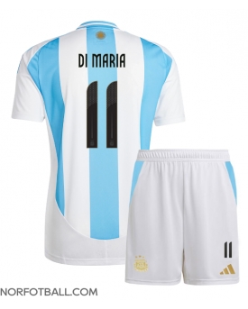 Billige Fotballdrakt Argentina Angel Di Maria #11 Replika Hjemmedraktsett Barn Copa America 2024 Kortermet (med bukser)